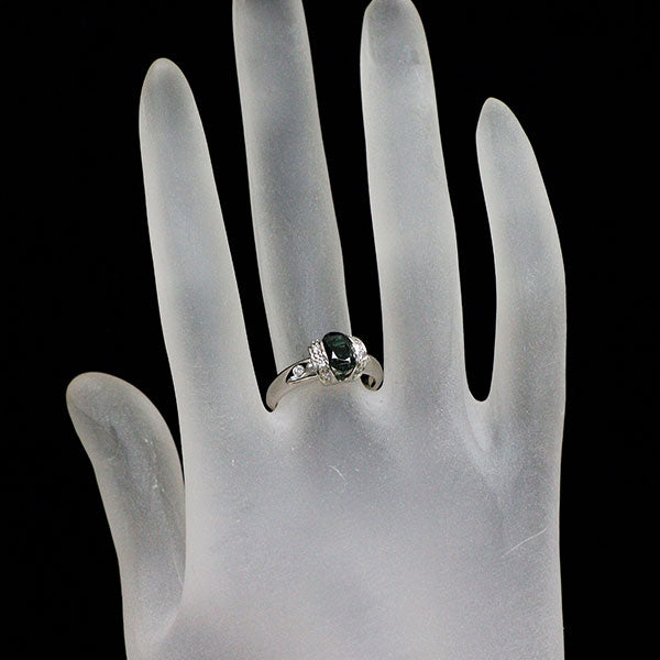 Pt900 カラーチェンジ ガーネット ダイヤモンド リング 1.04ct D0.09ct