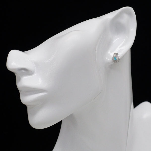 Pt900 ブラジル産パライバトルマリン ダイヤモンド ピアス 0.15ct D0.28ct
