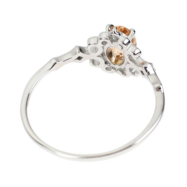 K18WG インペリアルトパーズ ダイヤモンド リング 0.62ct D0.03ct