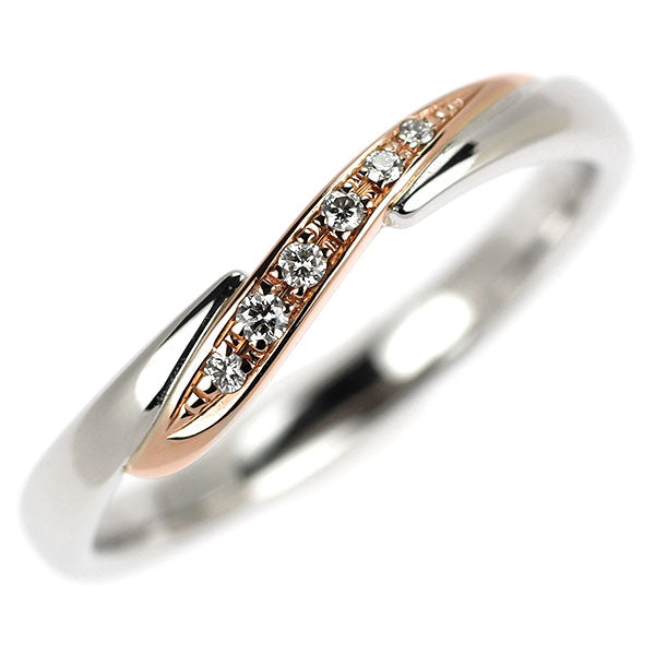 スタージュエリー Pt950/ K18PG ダイヤモンド リング 0.02ct ワンハート