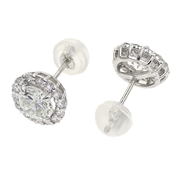 Pt950/ Pt900 サーキュラーブリリアントカットダイヤモンド ピアス 1.17ct H SI2-I1 D0.34ct