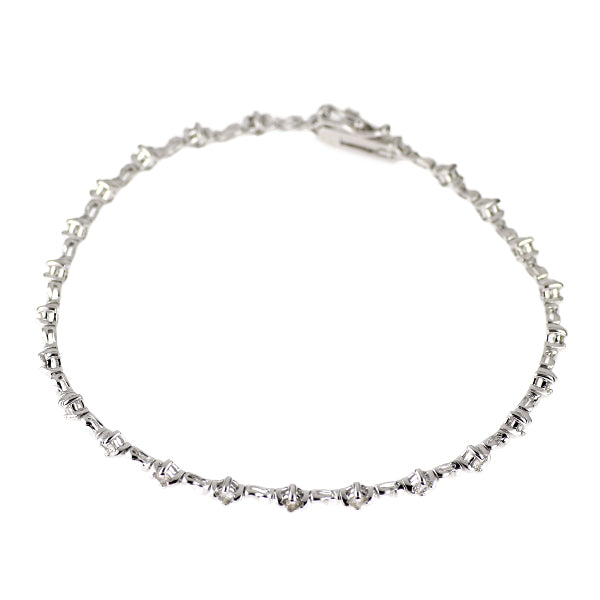 K18WG ダイヤモンド ブレスレット 1.00ct