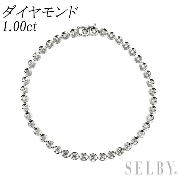 Pt850 ダイヤモンド ブレスレット 1.00ct テニス