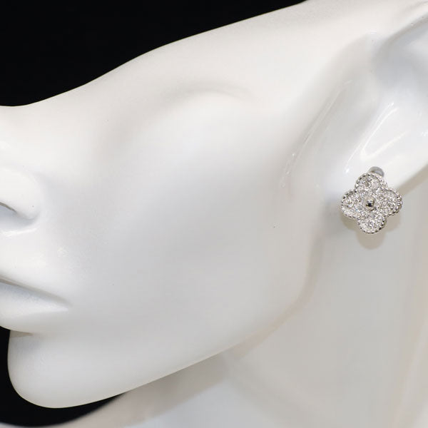 ヴァンクリーフ＆アーペル K18WG ダイヤモンド ピアス ヴィンテージアルハンブラ 《セルビー銀座店》【中古】