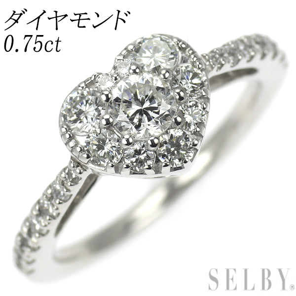 K18WG ダイヤモンド リング 0.75ct ハート