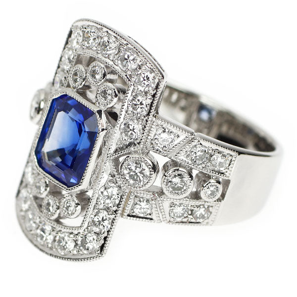 Pt950 サファイア ダイヤモンド リング 1.67ct D0.94ct