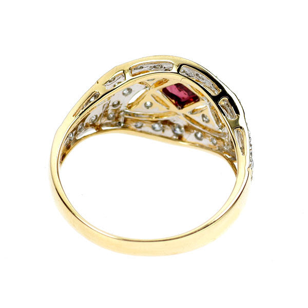 K18YG ルビー ダイヤモンド リング 0.26ct D0.33ct