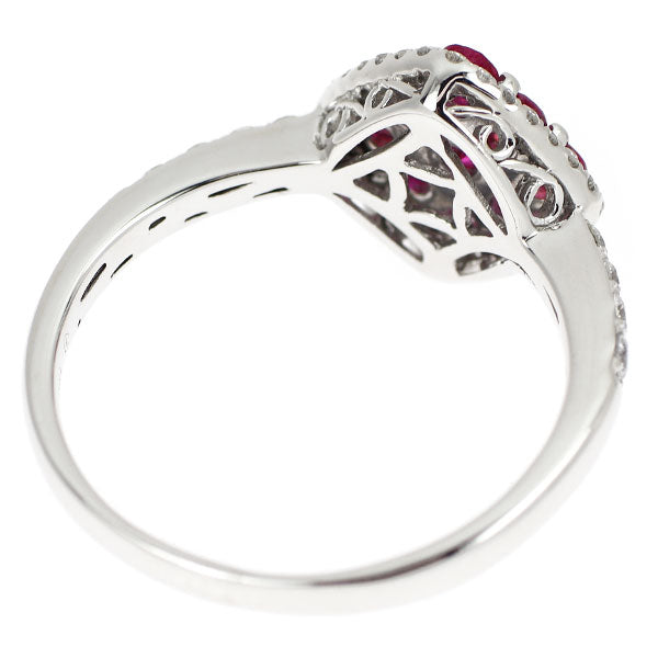 K18WG ルビー ダイヤモンド リング 0.667ct D0.333ct