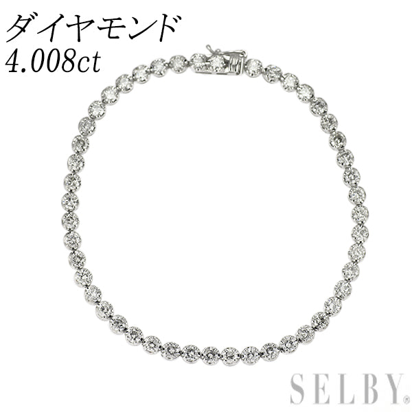 Pt900 ダイヤモンド テニス ブレスレット 4.008ct