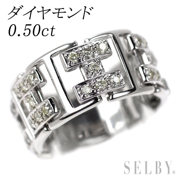 K18WG ダイヤモンド リング 0.50ct