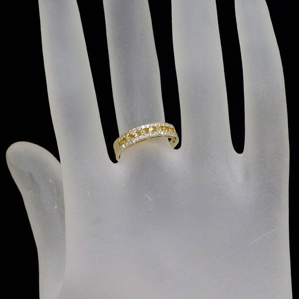K18YG イエロー サファイア ダイヤモンド リング 0.18ct D0.18ct