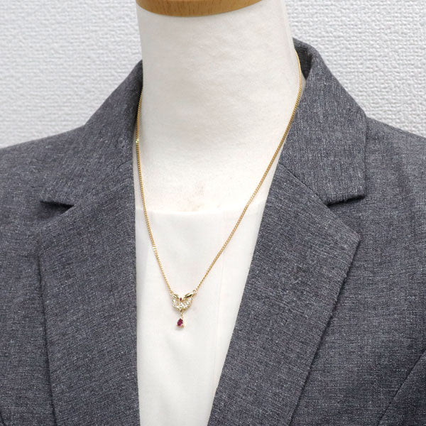 ルビー0.32ct ネックレス ルビー/ダイヤモンド プラチナネックレス(7月誕生石)《22T10207
