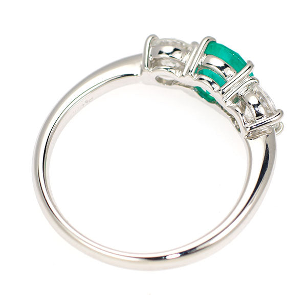 Pt900 エメラルド ダイヤモンド リング 0.54ct D0.582ct