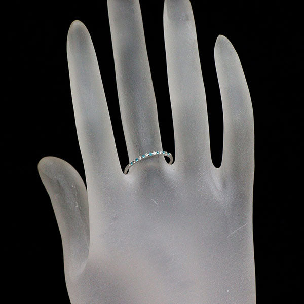 Pt950 パライバトルマリン ダイヤモンド リング 0.05ct D0.05ct ハーフエタニティ