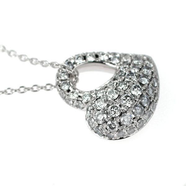K18WG ダイヤモンド ペンダントネックレス 1.36ct ハート