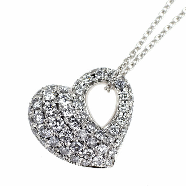 K18WG ダイヤモンド ペンダントネックレス 1.36ct ハート