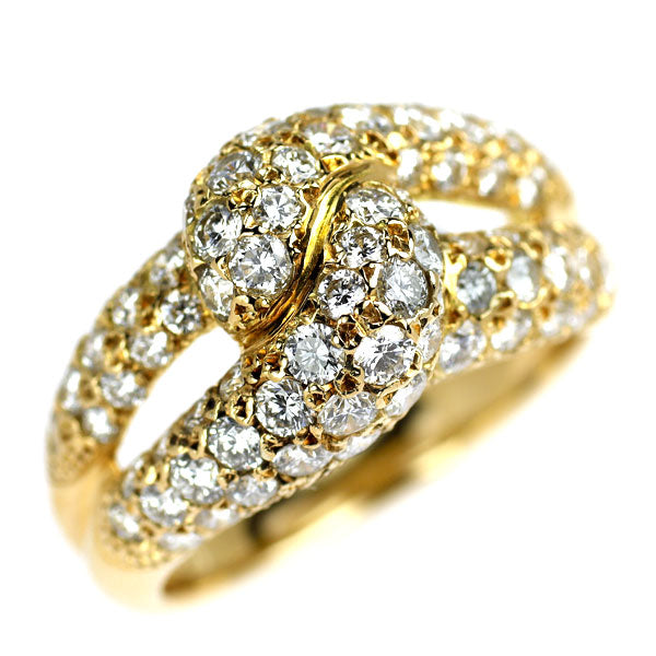 K18YG ダイヤモンド リング 1.87ct パヴェ スネーク