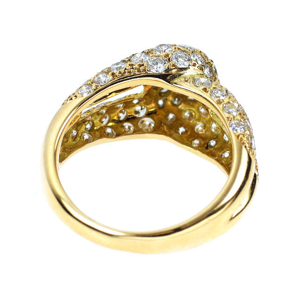 K18YG ダイヤモンド リング 1.87ct パヴェ スネーク