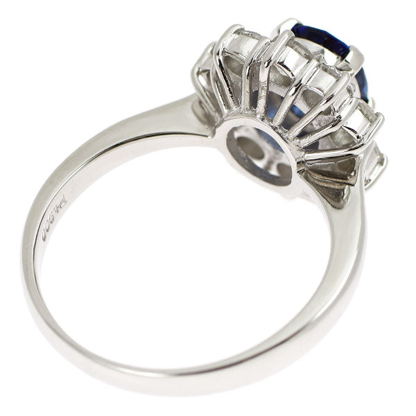 Pt900 サファイア ダイヤモンド リング 1.05ct D0.77ct