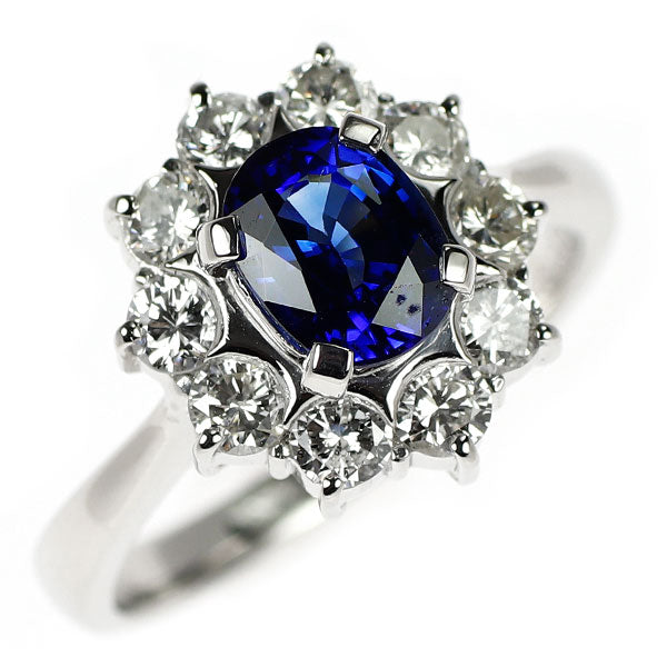 Pt900 サファイア ダイヤモンド リング 1.05ct D0.77ct