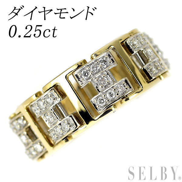 K18YG/WG ダイヤモンド リング 0.25ct