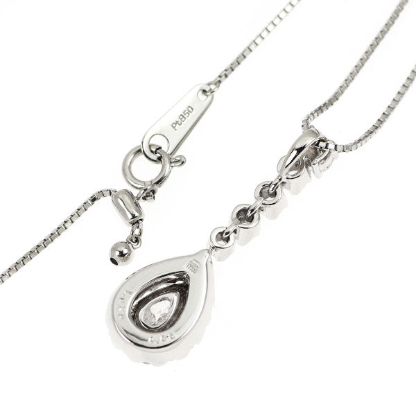 Pt950/ Pt850 ペアシェイプ ダイヤモンド ペンダントネックレス 1.023ct F SI2 VG/G D0.65ct