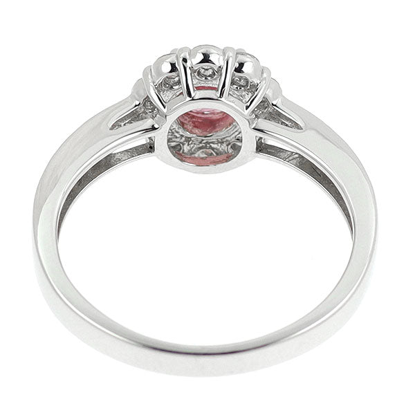 Pt900 パパラチアサファイア ダイヤモンド リング 0.551ct D0.52ct