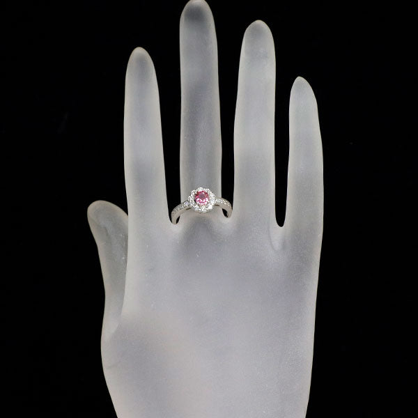 Pt900 パパラチアサファイア ダイヤモンド リング 0.551ct D0.52ct