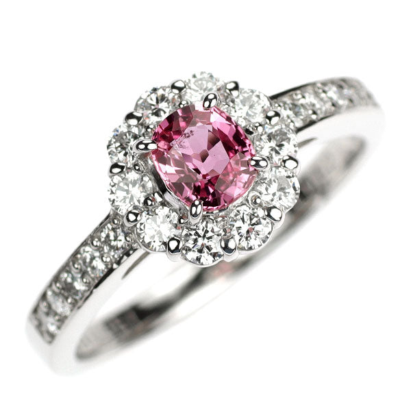 Pt900 パパラチアサファイア ダイヤモンド リング 0.551ct D0.52ct