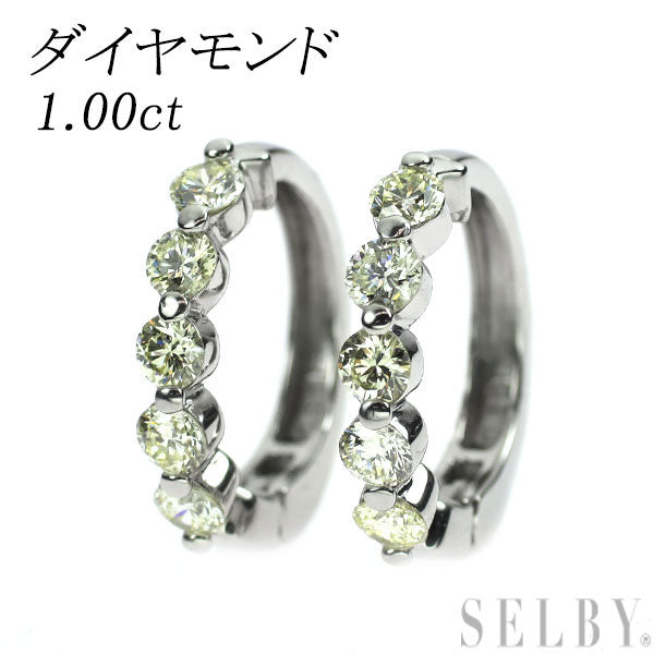 Pt900 ダイヤモンド イヤリング 1.00ct ピアリング