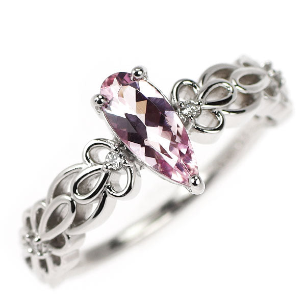 新品 Pt950 ブラジル産ピンクインペリアルトパーズ ダイヤモンド リング 0.58ct D0.03ct【エスコレ】