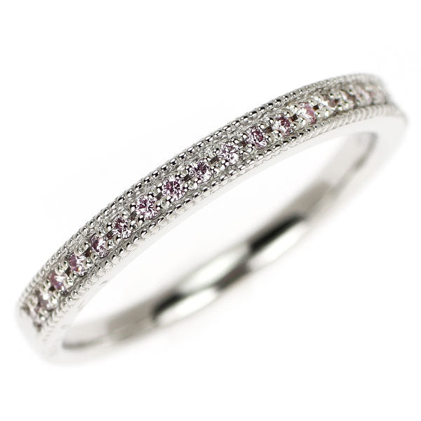新品 Pt950 天然ピンクダイヤモンド リング 0.08ct ハーフエタニティ【エスコレ】