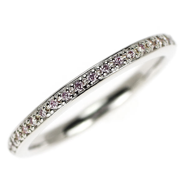 新品 Pt950 天然ピンクダイヤモンド リング 0.08ct ハーフエタニティ【エスコレ】
