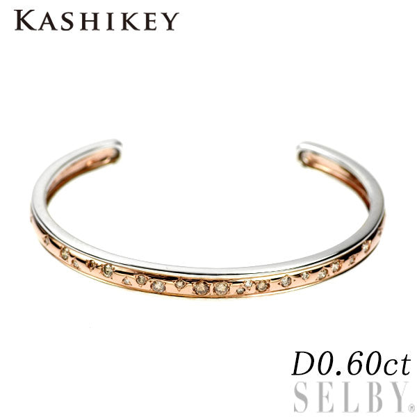 カシケイ K18WG/PG ダイヤモンド バングル 0.60ct メランジェ