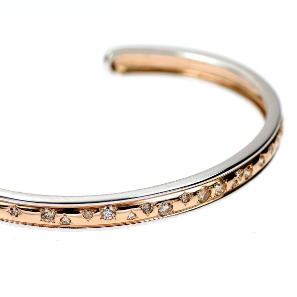 カシケイ K18WG/PG ダイヤモンド バングル 0.60ct メランジェ