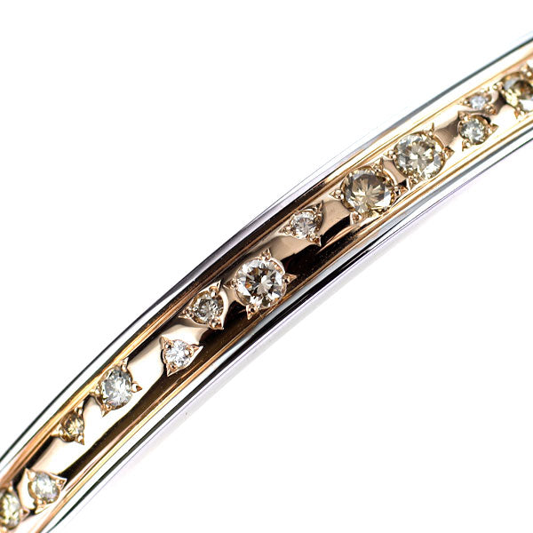 カシケイ K18WG/PG ダイヤモンド バングル 0.60ct メランジェ