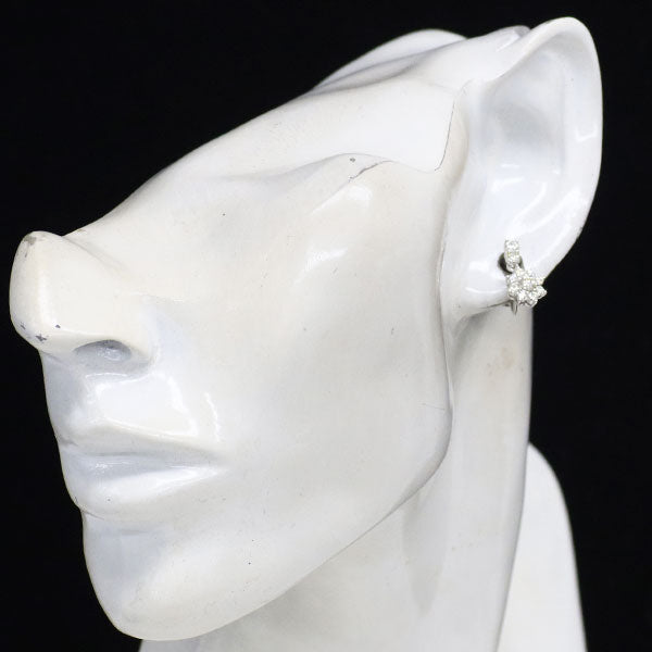 K18WG ダイヤモンド イヤリング 0.84ct フラワー