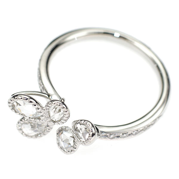 Pt900 ローズカットダイヤモンド リング 0.99ct D0.12ct