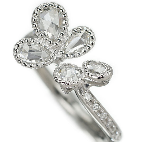 Pt900 ローズカットダイヤモンド リング 0.99ct D0.12ct