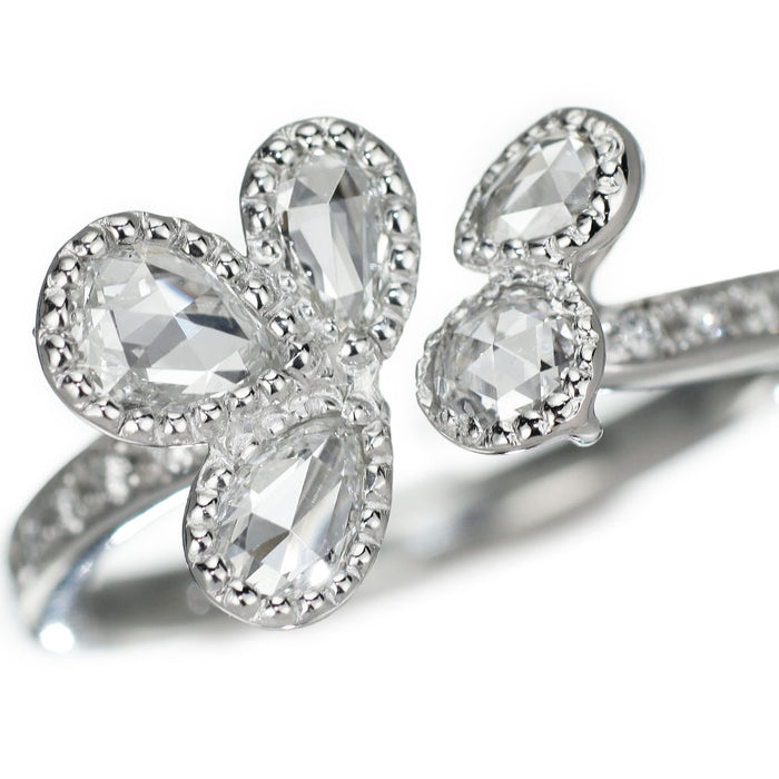 Pt900 ローズカットダイヤモンド リング 0.99ct D0.12ct