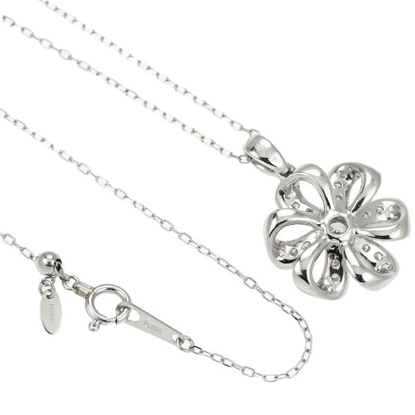 Pt900/ Pt850 ダイヤモンド ペンダントネックレス 0.49ct フラワー