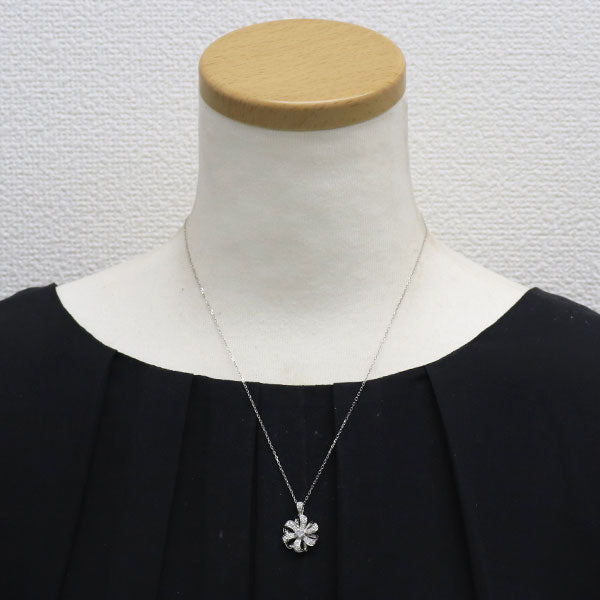 Pt900/ Pt850 ダイヤモンド ペンダントネックレス 0.49ct フラワー