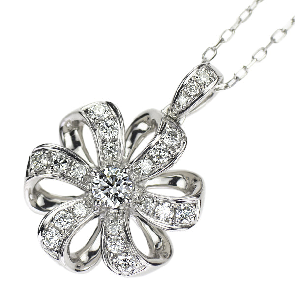 Pt900/ Pt850 ダイヤモンド ペンダントネックレス 0.49ct フラワー