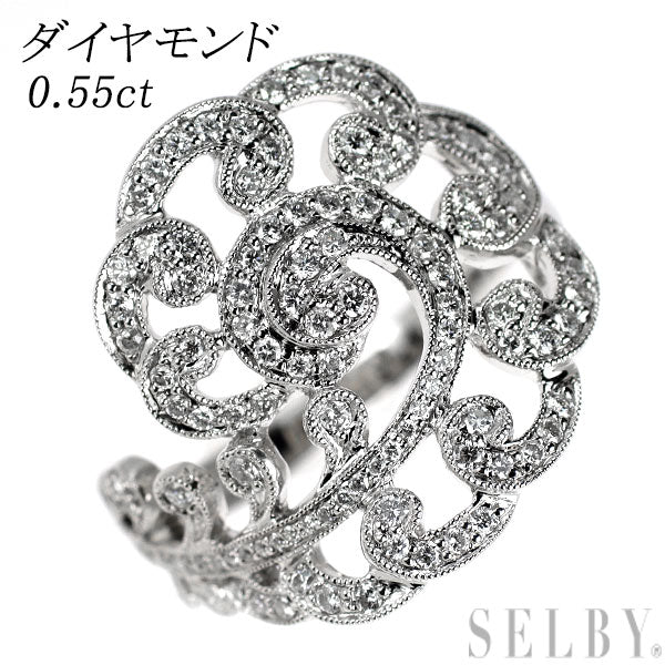 K18WG ダイヤモンド リング 0.55ct