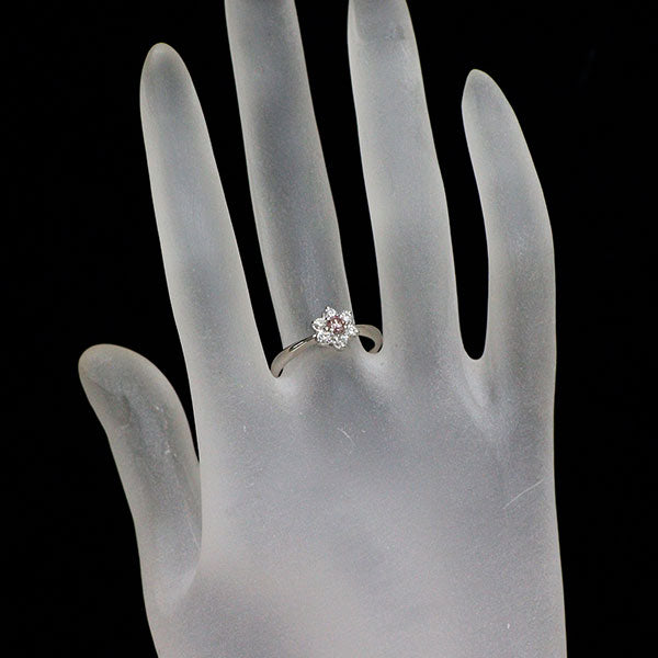 希少 Pt900 天然ピンク ダイヤモンド リング 0.141ct FIP I1 D0.26ct