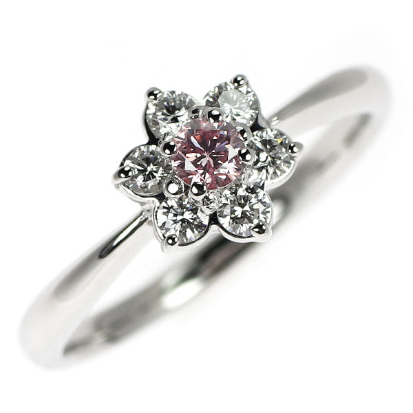 希少 Pt900 天然ピンク ダイヤモンド リング 0.141ct FIP I1 D0.26ct
