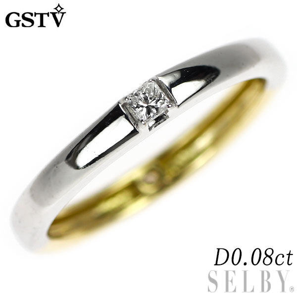GSTV K18YG/WG ダイヤモンド リング 0.08ct リバーシブル