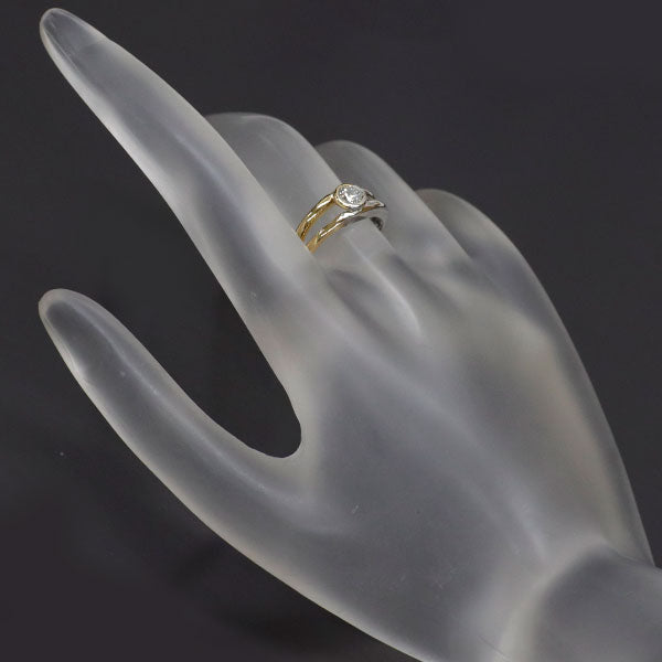 Pt900/ K18YG ダイヤモンド リング 0.301ct