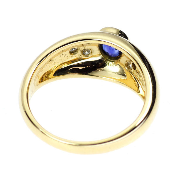 K18YG サファイア ダイヤモンド リング 0.45ct D0.12ct