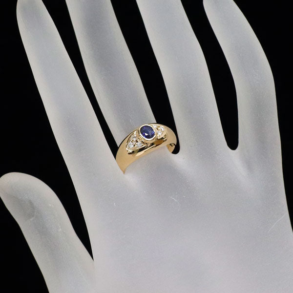 K18YG サファイア ダイヤモンド リング 0.45ct D0.12ct